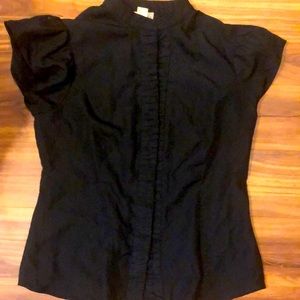 Kenar black top with frilly sleeves